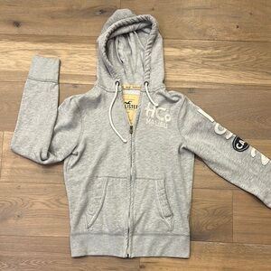 Hollister Gray Zip-Up Hoodie Sweatshirt